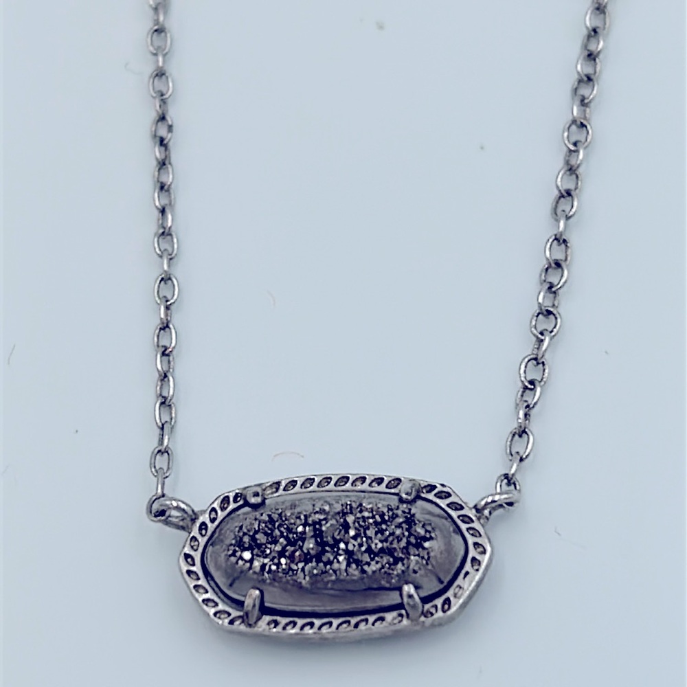 Kendra Scott Limited Edition Elisa Platinum Druzy Necklace